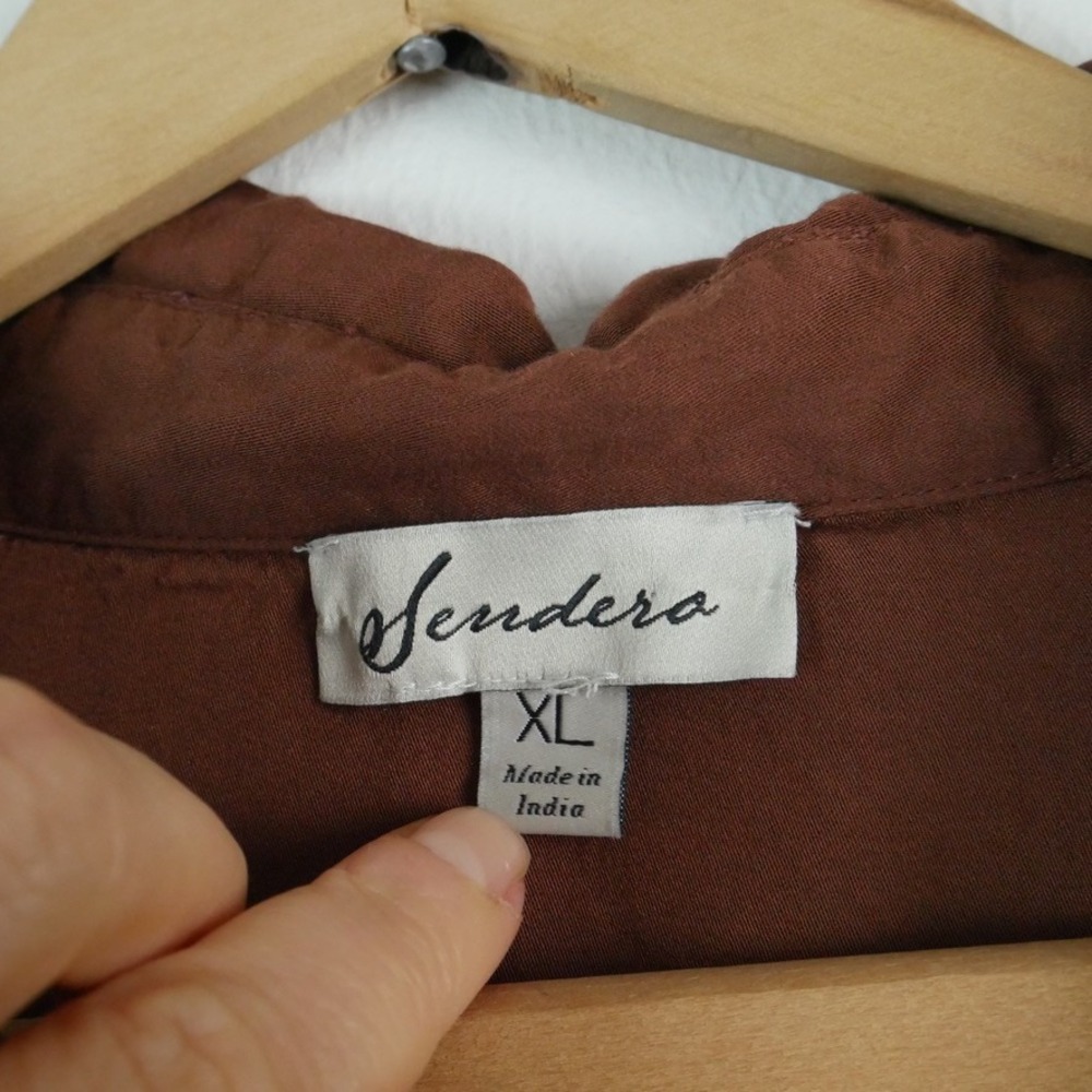 Sendero Provisions Dakota Pearl Snap Shirt Brown Western Floral Embroidered XL - Picture 3 of 10